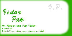 vidor pap business card